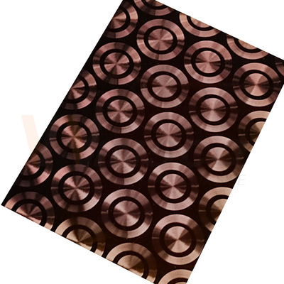 kualitas  Rose Gold Decorative Stainless Steel Sheet Metal PVD Color CD Polishing 3D Laser Cold Rolled pabrik