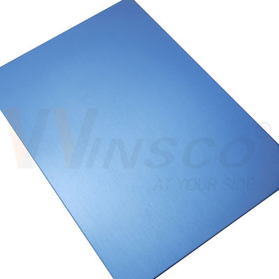 kualitas  1000mmx2000mm  Stainless Steel Satin Sheet Decorative Sapphire Blue Matte 0.4-3.0mm Thickness Hairline pabrik