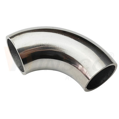 kualitas  1.2mm 1.5mm Thickness 201 304 316 Grade Mirror Satin Surface 15.9mm OD Stainless Steel Handrail Elbow 55mm Arc Length pabrik