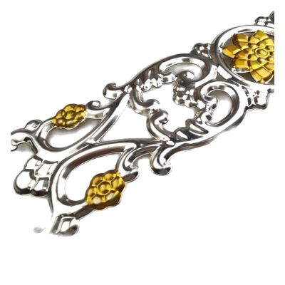 kualitas  Customizable Stainless Steel Decorative Scrolls & Floral Ornaments with Polished Silver Finish for Architectural Metalwork pabrik