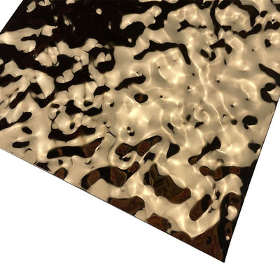SS 201 304 316 Mawar Emas Timbul Ripple Stainless Steel Sheet
