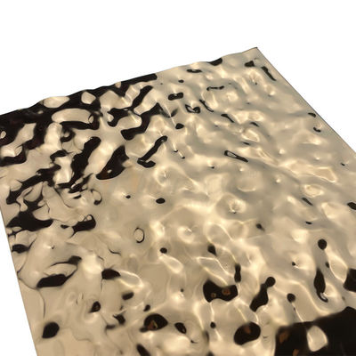 SS 201 304 316 Mawar Emas Timbul Ripple Stainless Steel Sheet