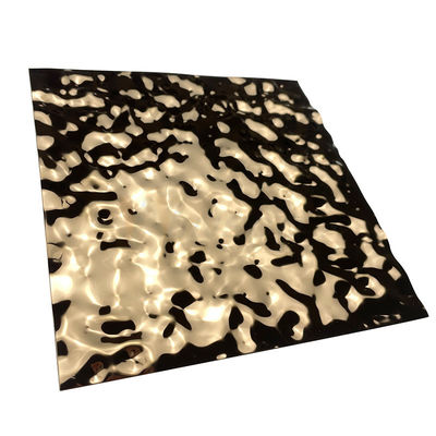 SS 201 304 316 Mawar Emas Timbul Ripple Stainless Steel Sheet