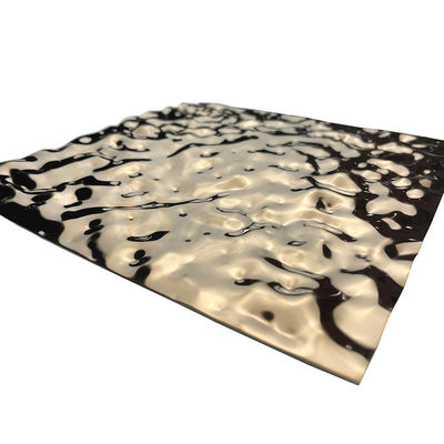 SS 201 304 316 Mawar Emas Timbul Ripple Stainless Steel Sheet