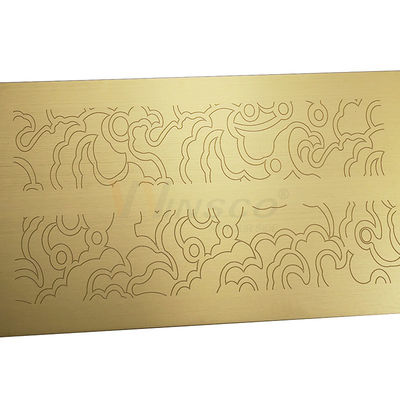 Garis Rambut Stainless Steel 304 Cermin Finish Pelat Terukir Emas Titanium