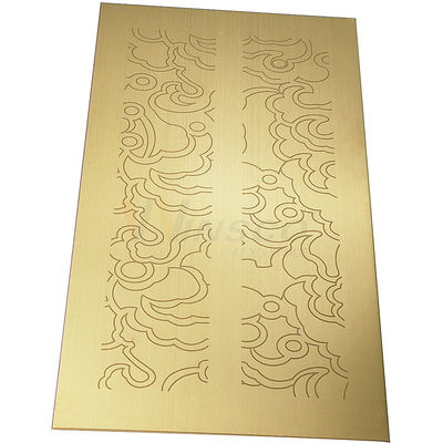 Garis Rambut Stainless Steel 304 Cermin Finish Pelat Terukir Emas Titanium