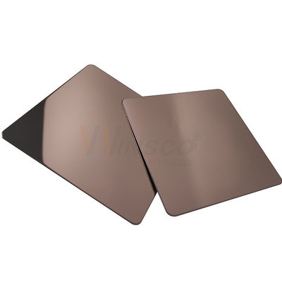 Cermin Selesai Warna Coklat Lembaran Logam Stainless Steel AISI 201 304 316