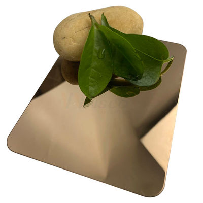 Super Mirror AISI 304 304L Rose Gold Lembaran Logam Stainless Steel Dekoratif