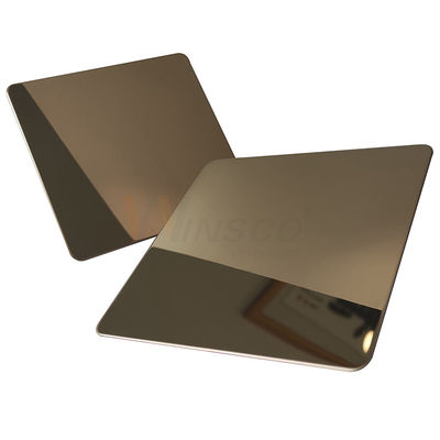 AISI 201 304 316 Champagne Gold Stainless Steel Sheet Dengan Super Mirror Finish