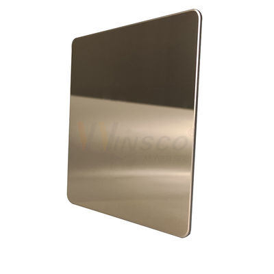 AISI 201 304 316 Champagne Gold Stainless Steel Sheet Dengan Super Mirror Finish