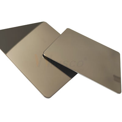 AISI 201 304 316 Champagne Gold Stainless Steel Sheet Dengan Super Mirror Finish