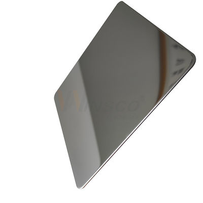 Hias Super Mirror Stainless Steel Sheet Grade 201 304 316 Dengan Warna Silver PVD