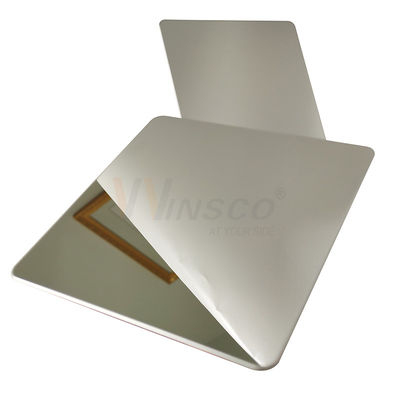 Hias Super Mirror Stainless Steel Sheet Grade 201 304 316 Dengan Warna Silver PVD