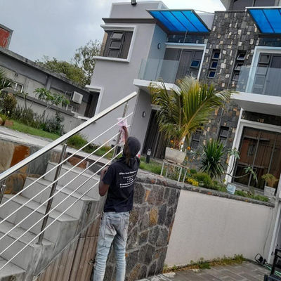 Pagar Teras Stainless Steel 1000mm 1500mm Inox Pagar Taman Instalasi Mudah