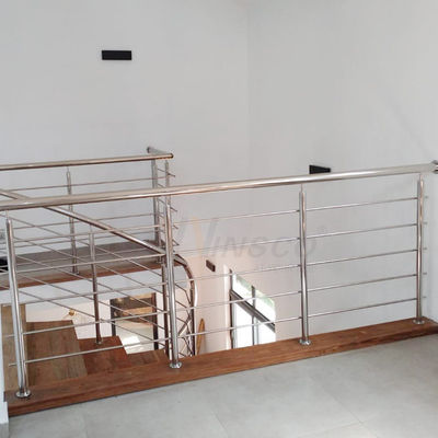 Dekorasi Dalam Ruangan 201 304 316 Stainless Steel Stair Railing Inox Stairs