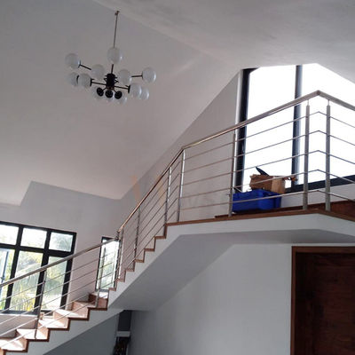 Dekorasi Dalam Ruangan 201 304 316 Stainless Steel Stair Railing Inox Stairs