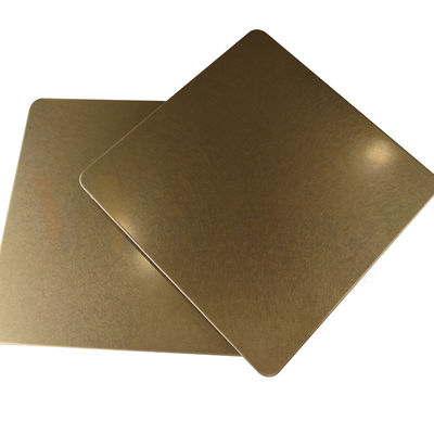 1219mm Dekoratif Stainless Steel Sheet Champagne Gold Vibration Finish 201 304 316