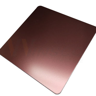 1250mm Dekorasi Stainless Steel Sheet Bead Blasted Selesai Rose Gold Grade 201 304 316