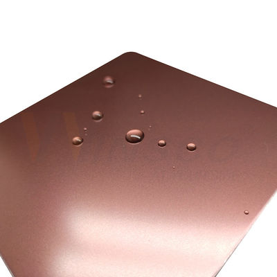 1250mm Dekorasi Stainless Steel Sheet Bead Blasted Selesai Rose Gold Grade 201 304 316