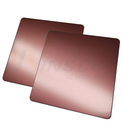 1250mm Dekorasi Stainless Steel Sheet Bead Blasted Selesai Rose Gold Grade 201 304 316