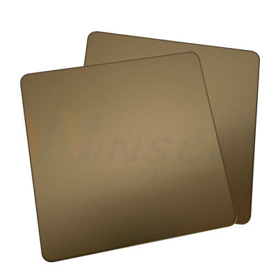 Sand Blasted Lembar Stainless Steel Dekoratif 0.3-3mm Golden Mirror SS Sheet Champagne Gold Coating