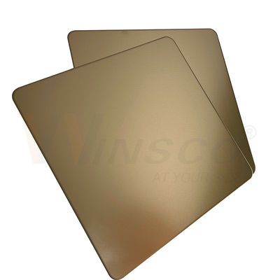 Sand Blasted Lembar Stainless Steel Dekoratif 0.3-3mm Golden Mirror SS Sheet Champagne Gold Coating
