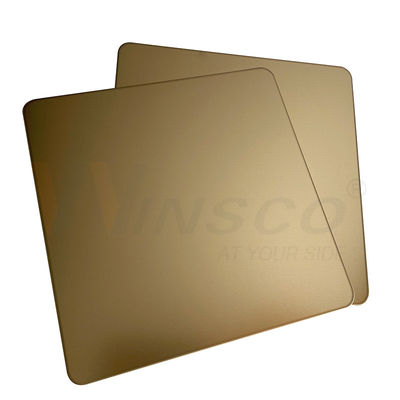 Sand Blasted Lembar Stainless Steel Dekoratif 0.3-3mm Golden Mirror SS Sheet Champagne Gold Coating