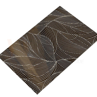 No Burr Mirror Gold Stainless Steel Sheet Champagne Terukir Selesai