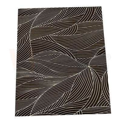 No Burr Mirror Gold Stainless Steel Sheet Champagne Terukir Selesai