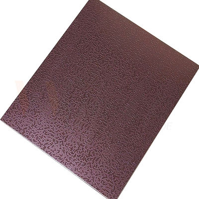 1500mmx300mm Dekoratif Lembaran Stainless Steel Rose Pola Batu Merah Terukir Selesai