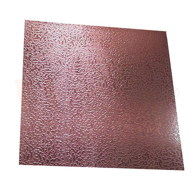 1500mmx300mm Dekoratif Lembaran Stainless Steel Rose Pola Batu Merah Terukir Selesai