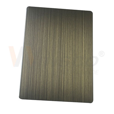 316 Lembaran Stainless Steel Hias 3mm Perunggu Hijau Disikat Tangan Dihitamkan