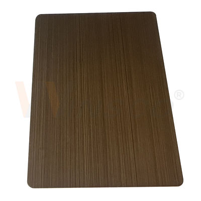 0.3-3mm Lembaran Stainless Steel Hias Tangan Dihitamkan Disikat Perunggu Kuning Matt Cold Rolled