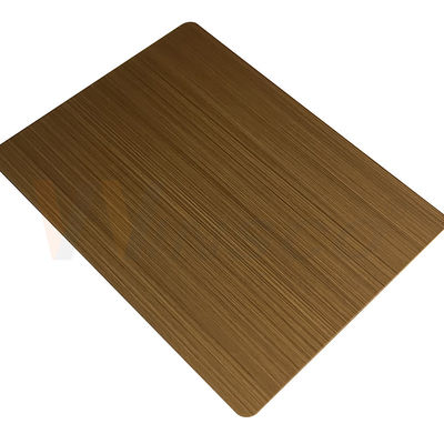 0.3-3mm Lembaran Stainless Steel Hias Tangan Dihitamkan Disikat Perunggu Kuning Matt Cold Rolled