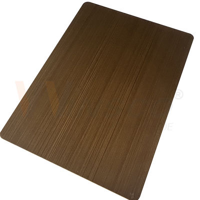 0.3-3mm Lembaran Stainless Steel Hias Tangan Dihitamkan Disikat Perunggu Kuning Matt Cold Rolled