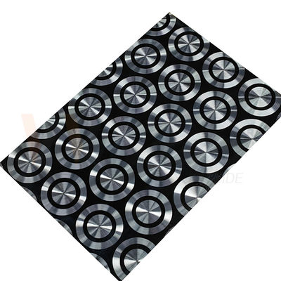 201 304 316 Lembaran Stainless Steel Hias Cold Rolled Black Titanium 3D Laser Polishing