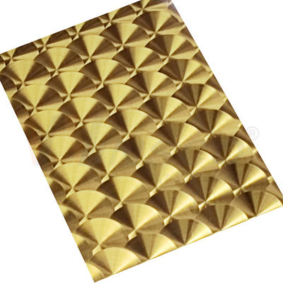 CD Hairline Titanium Gold 3D Laser SS 201 304 316 Pelat Baja Tahan Karat Dekoratif