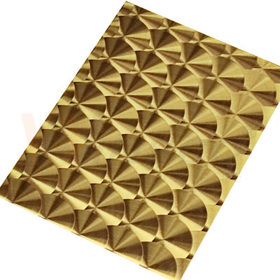 CD Hairline Titanium Gold 3D Laser SS 201 304 316 Pelat Baja Tahan Karat Dekoratif