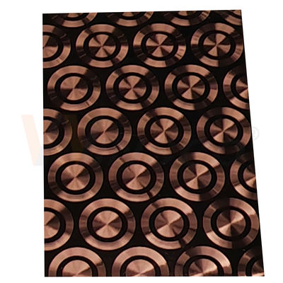 Rose Gold Dekoratif Stainless Steel Lembaran Logam PVD Warna CD Polishing 3D Laser Cold Rolled