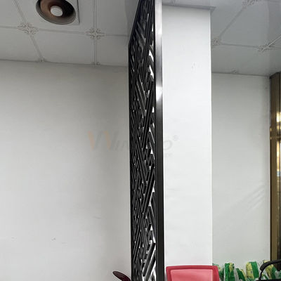 Black Matt Finished Stainless Steel Screen Partition Room Divider Screen Desain Modern