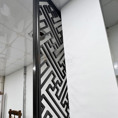 Black Matt Finished Stainless Steel Screen Partition Room Divider Screen Desain Modern