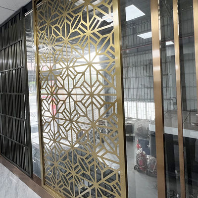Titanium Gold Chinese Lattice Partisi Pembatas Ruangan Stainless Steel 201 304 316
