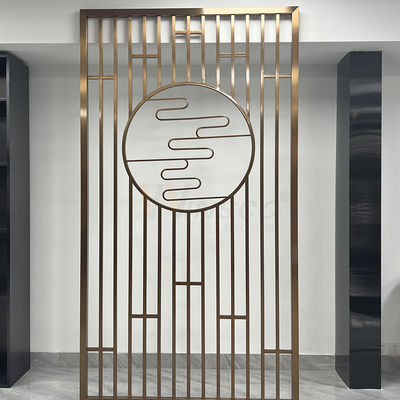 Dekoratif 1250mm Stainless Steel Partisi Layar Laser Cut Hotel Restaurant Metal Room Divider