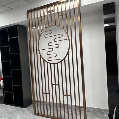 Dekoratif 1250mm Stainless Steel Partisi Layar Laser Cut Hotel Restaurant Metal Room Divider