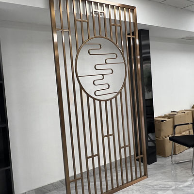 Dekoratif 1250mm Stainless Steel Partisi Layar Laser Cut Hotel Restaurant Metal Room Divider