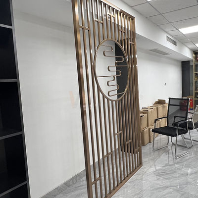 Dekoratif 1250mm Stainless Steel Partisi Layar Laser Cut Hotel Restaurant Metal Room Divider