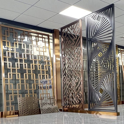 Titanium Golde Brushed Dining Room Screen Wall Panel Seni Stainless Steel 1250mm