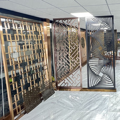 Titanium Golde Brushed Dining Room Screen Wall Panel Seni Stainless Steel 1250mm