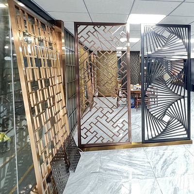 Titanium Golde Brushed Dining Room Screen Wall Panel Seni Stainless Steel 1250mm
