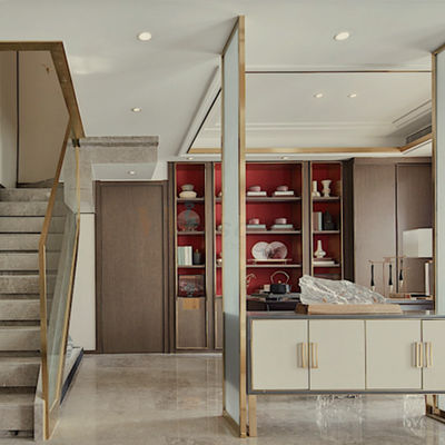 Partisi Layar Stainless Steel 1219mm Pembatas Ruang Tamu Interior Untuk Dekorasi Villa Mewah